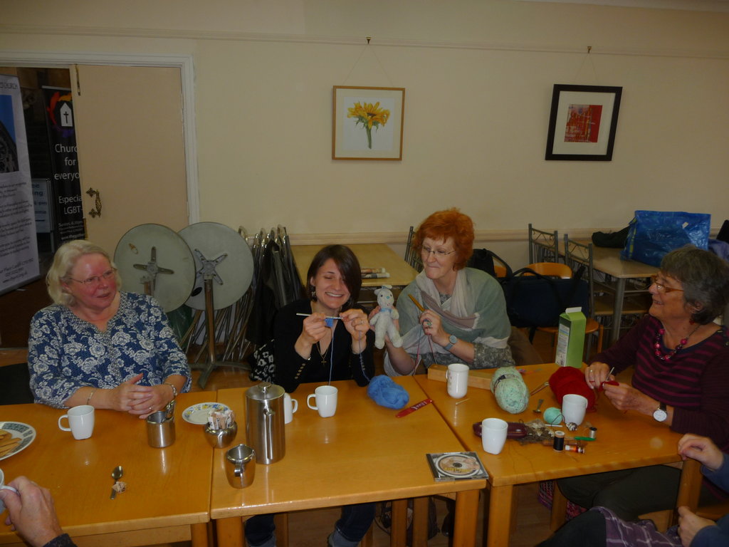 Knitting group in Cafe