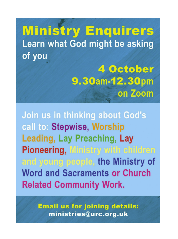 Ministry Training event 4 October